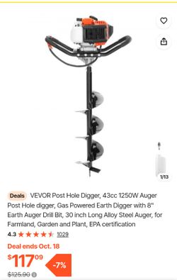 VEVOR 43cc Gas-Powered Post Hole Digger