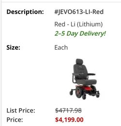 Jazzy Evo wheelchair (used 2-3 times)