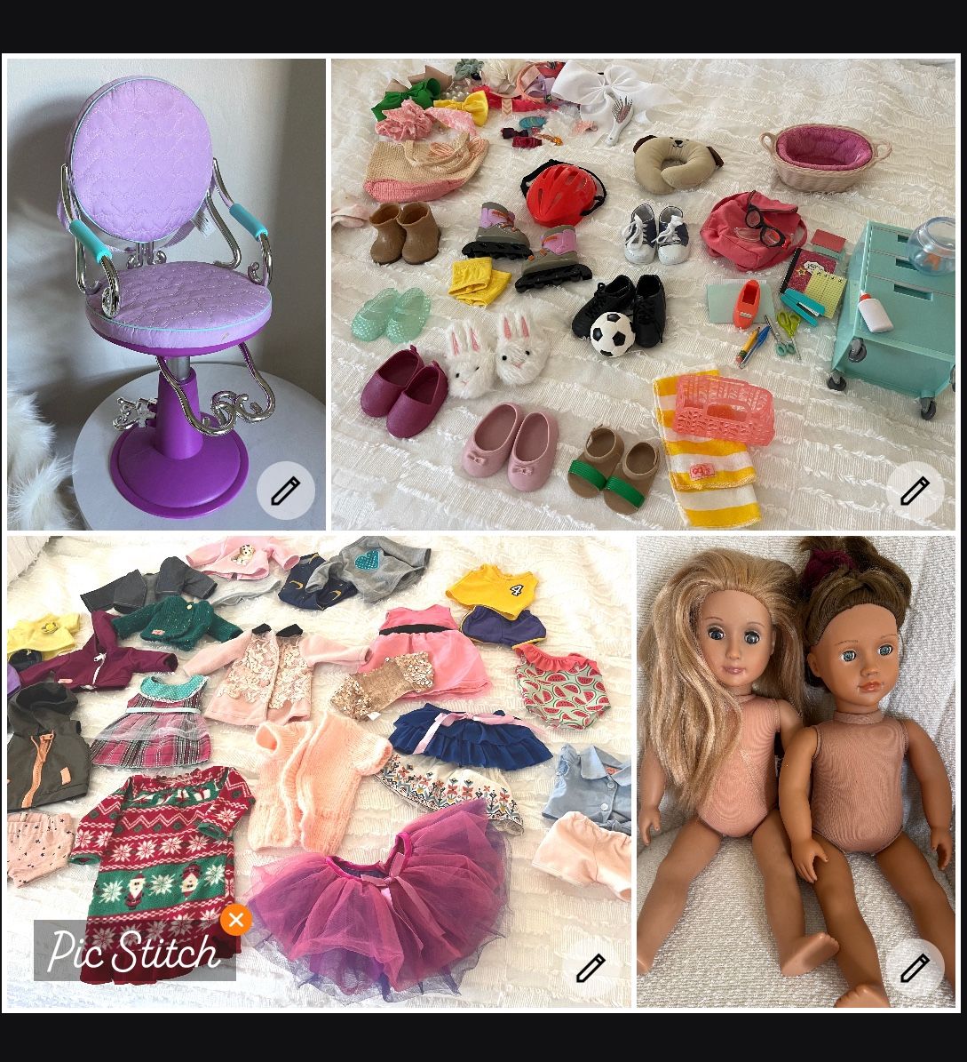 Our Generation (American Girl Doll) Bundle: 2 Dolls, Clothing, Accessories, Horse & Beauty Chair
