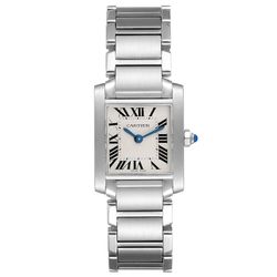 *Ladies Small Cartier Tank Francaise Stainless Steel Watch In Matte Finish. (Pre-Owned 2384)
