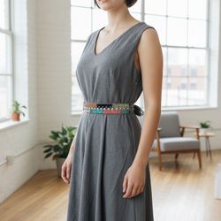 NEW Calvin Klein Gray Dress Women’s Size 10 A-line V-neck Sleeveless NWT