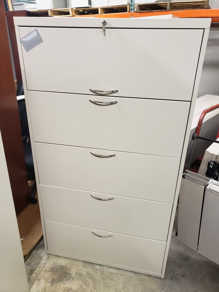 Lateral 5 Drawer File Cabinets with Lock