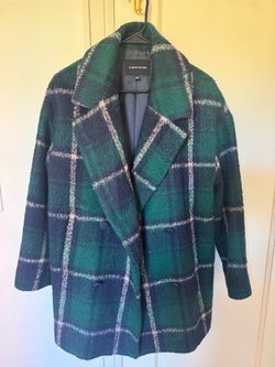 Plastic Island Plaid Oversized Coat