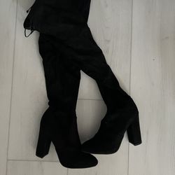 Black Thigh High / Knee High Heel Boots 