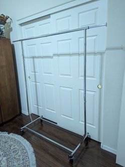 Heavy duty stainless steel rolling clothes rack