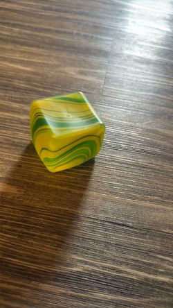 Handmade squisht Swirl Resin Cube Decor Piece