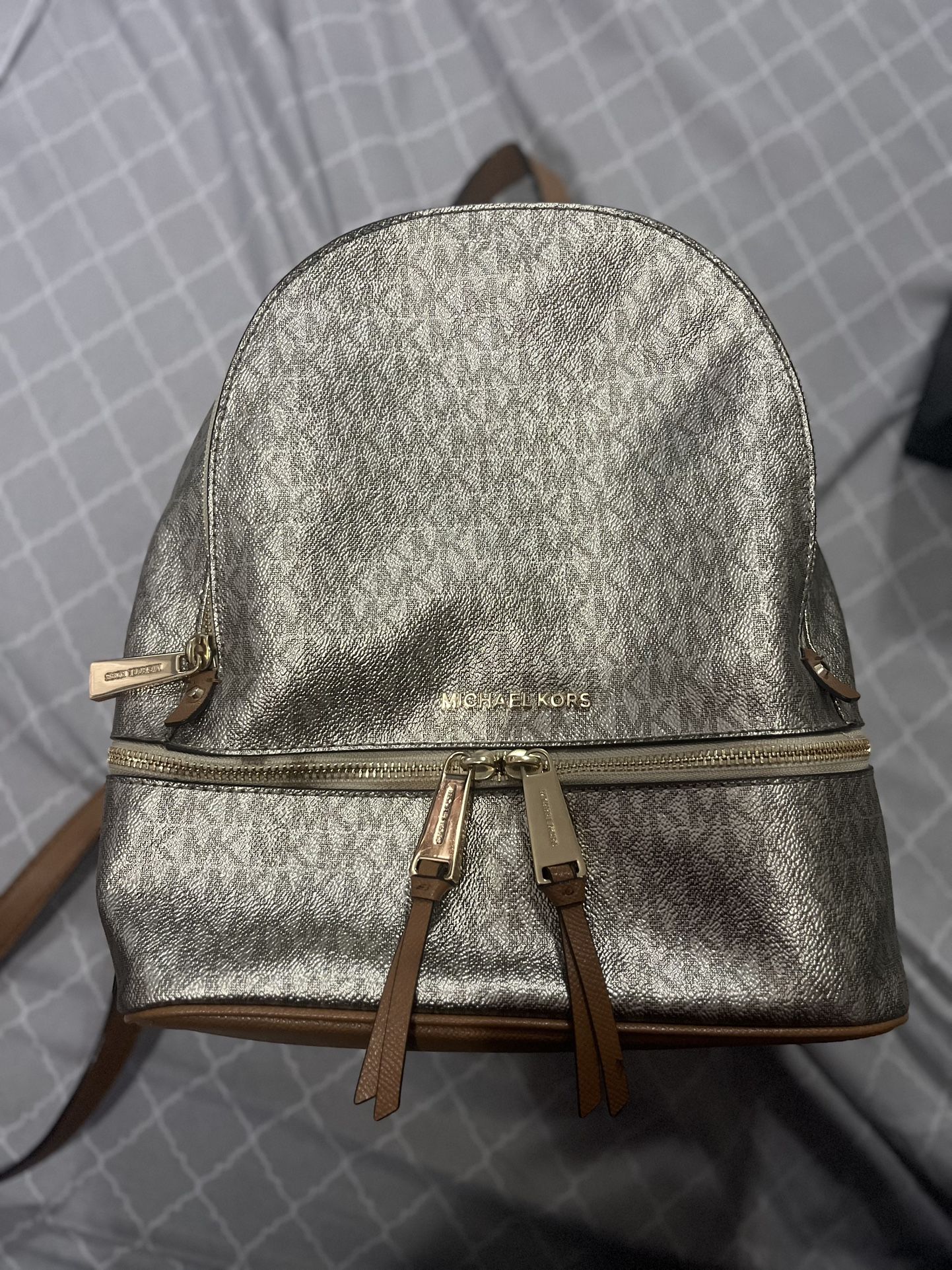 Michael Kors Rhea Medium Metallic Backpack