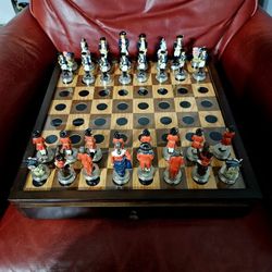 Revolutionary war chest and checker set