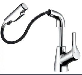 Chrome extendable faucet sprayer 7.9" to 11" 2 modes 360° Swivel,