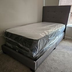 Twin Bed With Mattress And Box Spring New