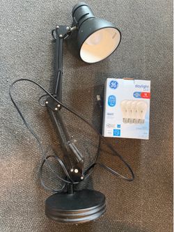 Black Adjustable Desk Lamp + 3 LED Bulbs