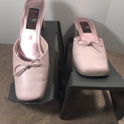 Falchi Pink Genuine Upper Leather Shoes with Heels Out