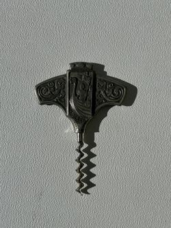 Vintage Norway Pewter Viking Ship Corkscrew Scandinavian Bottle Opener Barware