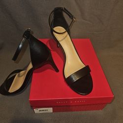 Black Ankle Strap Heels - Size 10