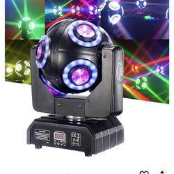 DJXFLI Moving Head Stage Light with Halo Beam 8x15W LED Stage Lights RGBW 4in1 DJ Lights 360°Moving Head DMX Sound Activated for Club Wedding Show