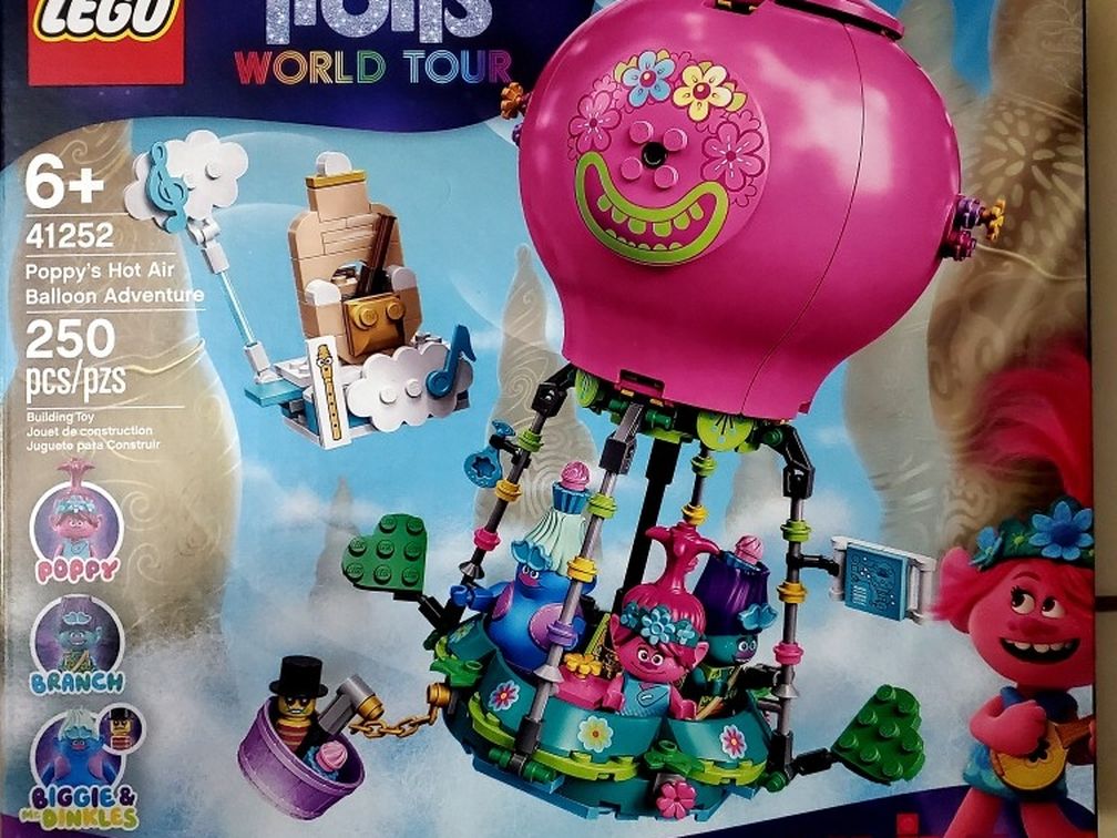 New LEGO Trolls World Tour Poppy’s Hot Air Balloon Adventure 41252 Building Kit