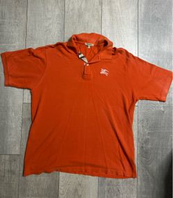 Burberry London Golf Men's Large Burnt Orange Polo Shirt Made in Great Britain