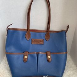 Dooney and Bourke Double Pocket Leather Tote Bag