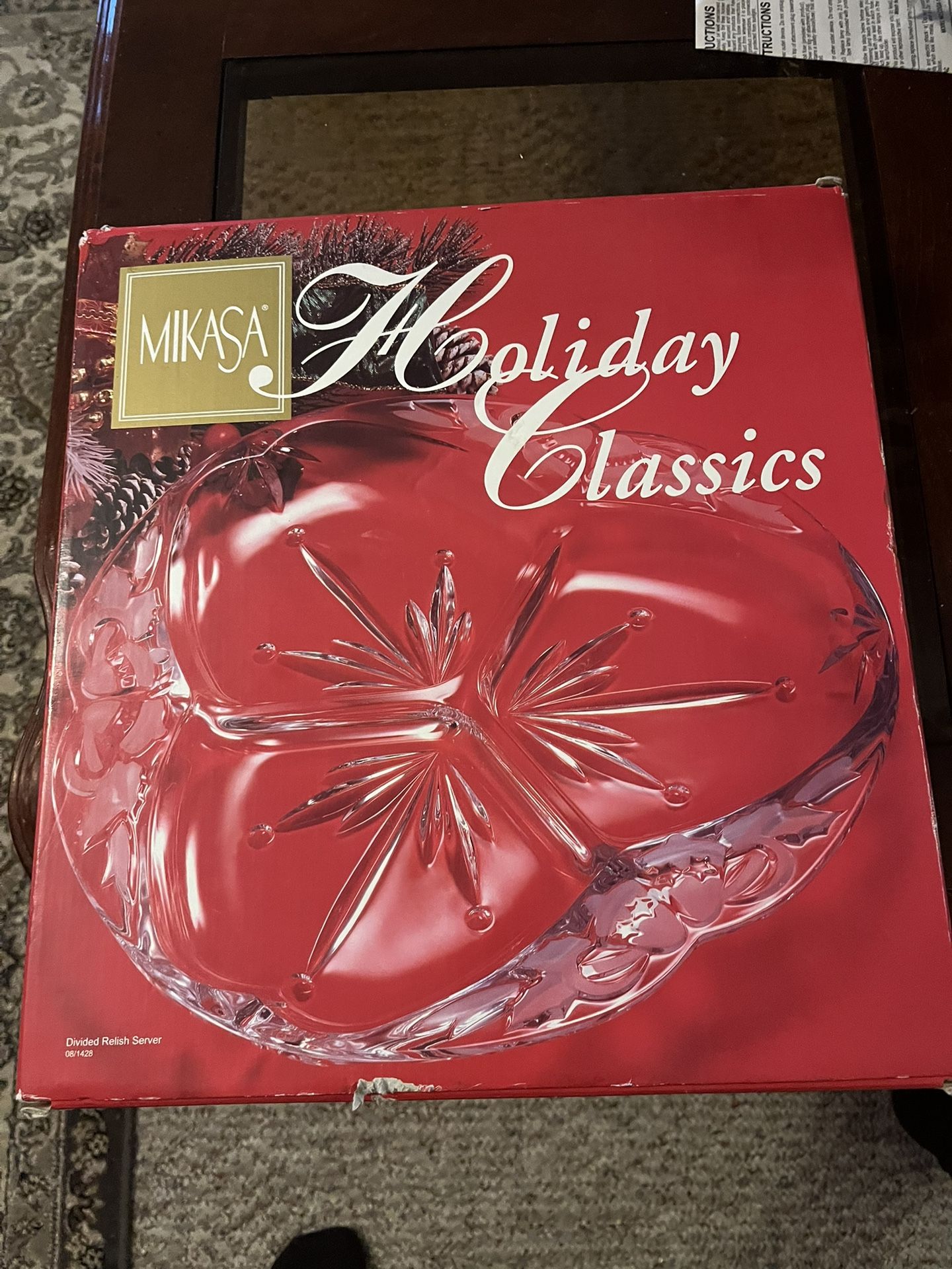 Mikasa Crystal Relish Dish 