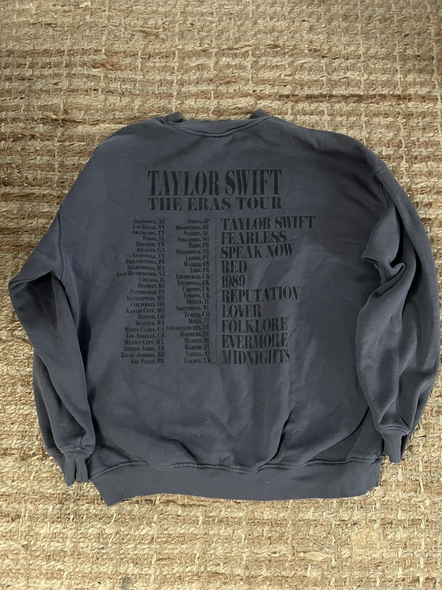 Taylor Swift Eras tour Blue Crewneck Large (used)