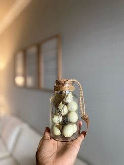 Decorative Glass Jar with Mini Eggs