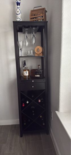 Tall Bar Cabinet with Wine Rack