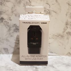 Travel Smart By Conair All-in-one Adapter With USB Port. Travel Adapter