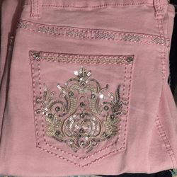 pink boot cut jeans 