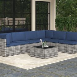 Newly Assembled 7 Piece Outdoor Patio Furniture Set, Outdoor Sectional Conversation Furniture Chair with Coffee Table, Patio Sectional