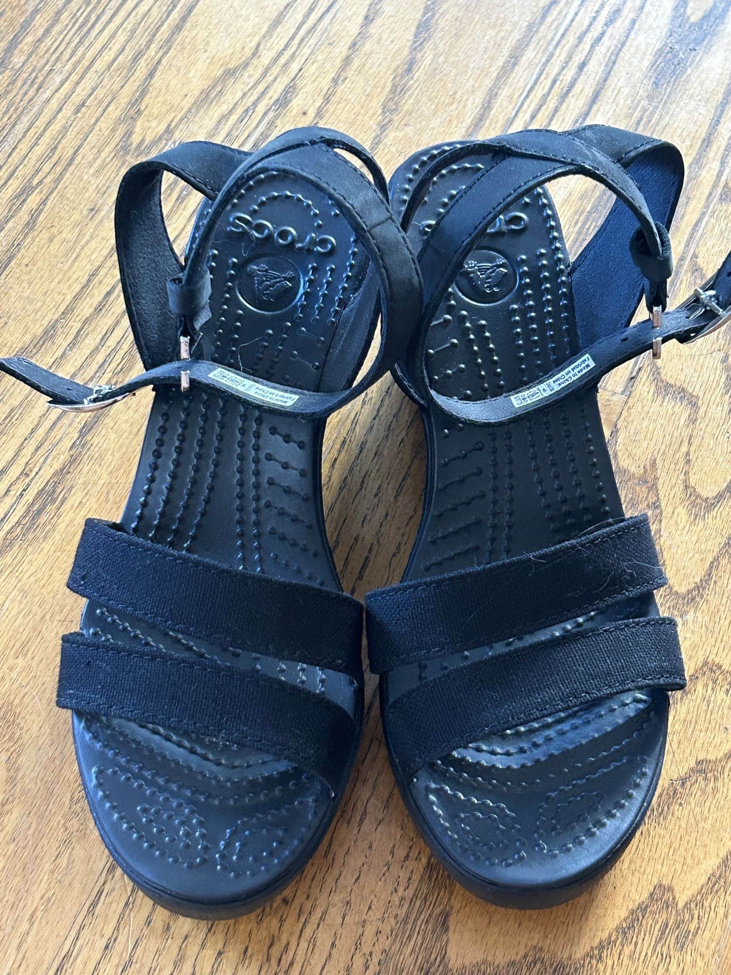 Crocs Black Wedges - Light Weight - Size 6.0 to 6.5