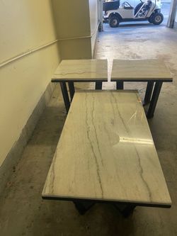 Marble Top Coffee Table and End Tables Set