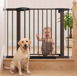 Mumeasy 29.7-40.6" Baby Gate for Stairs, Auto Close Dog Gate