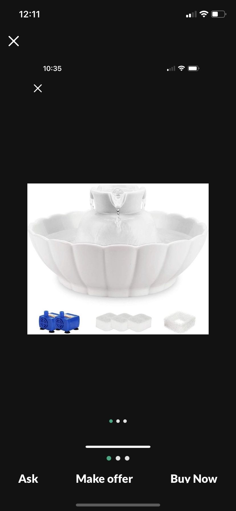 New-iPettie Tritons Ceramic Pet Drinking Fountain