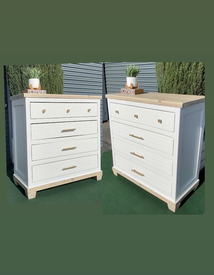 BOHO STYLE SOLID WOOD DRESSER/ REFINISHED