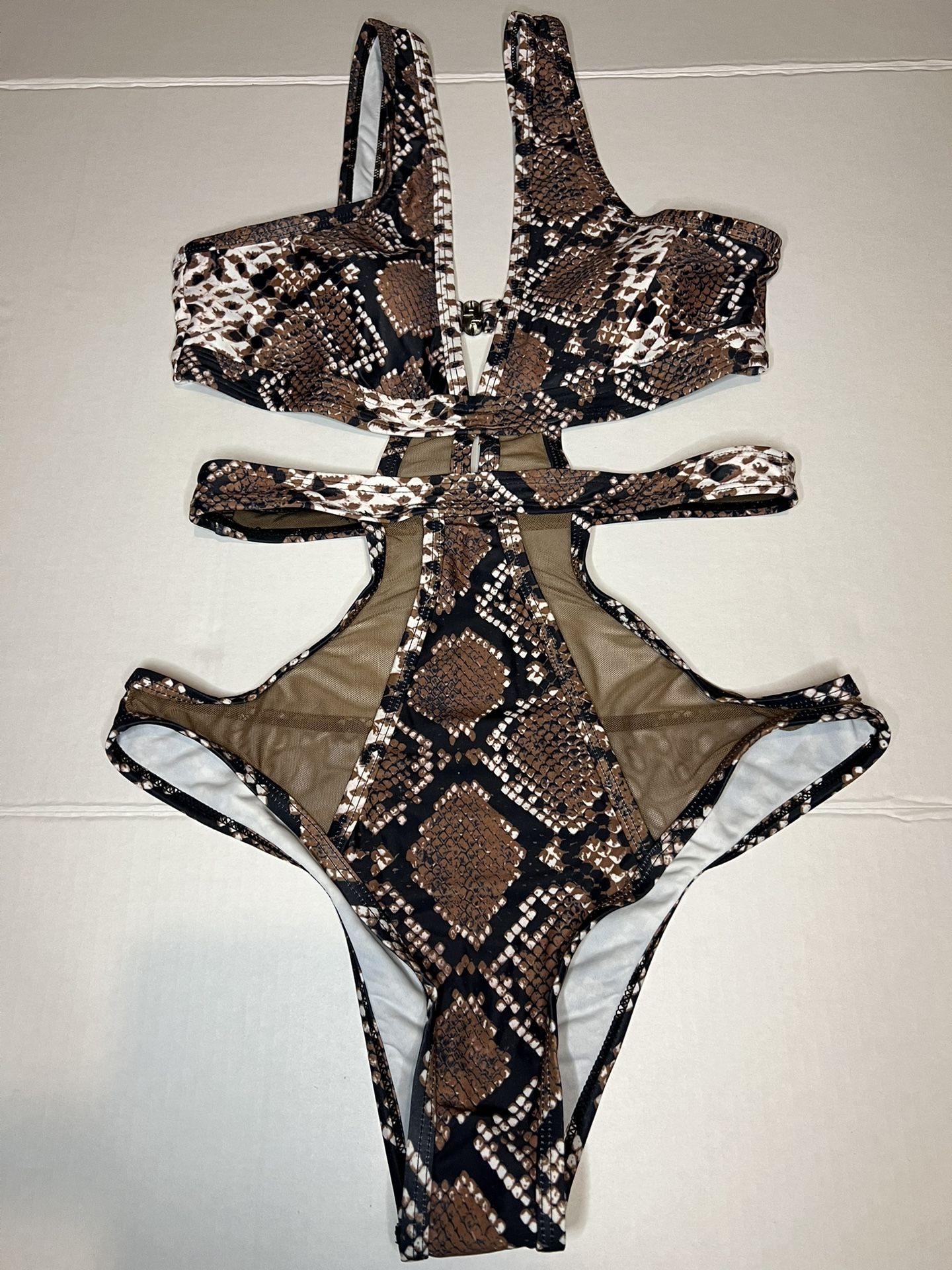 Matte collection, Snake Print Bathing Suit, Size Medium