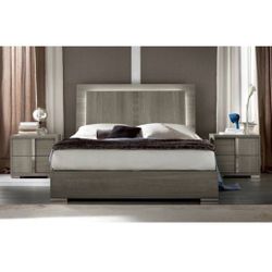 Grey Queen Bed Frame With Light