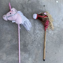 HORSE AND UNICORN HEAD ON STICK KIDS TOY selling Together Not Separate FIRM PRICE     