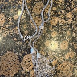 Judith Ripka 925 Sterling Silver Tassel Necklace