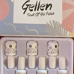 Gellen UV LED Gel Nail Polish Set of 6 Assorted Color Collection 8ml