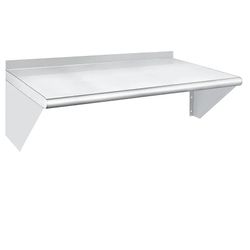 Stainless Steel Shelf 18" x 36", 340lb Commercial Shelves Wall Mount Metal Shelving with Backsplash and Brackets for Kitchen, Restaurant, Laundry Room