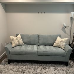 Elegant 84.5” Sofa In Powder Ash (greenish blue) 