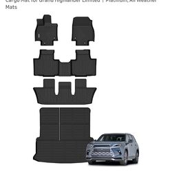 Floor Mats & Cargo Liner for Toyota Grand Highlander 2024 2025(Include Hybrid) & for Lexus TX(Only for 7 Seat), 3 Rows & Rear Cargo Mat