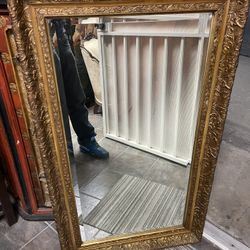 Vintage French Provincial Style Carved Gold Gilt Wall Mantle Mirror