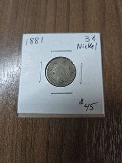 1881 3 Cent Nickel USA 