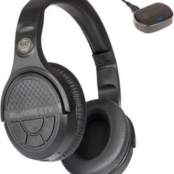 GOgroove BlueVIBE GTV Wireless TV Headset - Wireless Headphones for TV Watching with 2.4GHz RF Transmitter, Plug and Play Design, No Audio Delay