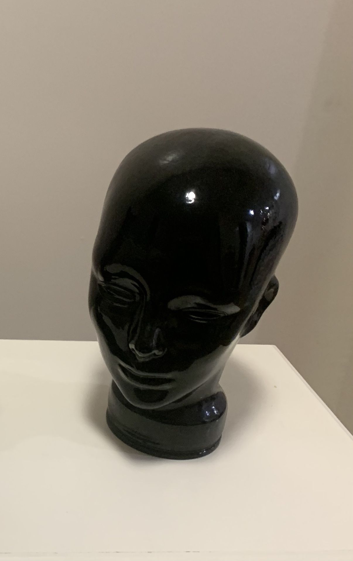 Decorative Black Statue of Woman’s Head
