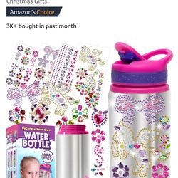 PURPLE LADYBUG Decorate Your Own Water Bottle Kits for Girls - 5 6 7 8 Year Old Girl Gifts,