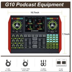 🎤 Tenlamp Podcast Microphone Bundle – All-in-One Mixer Set 🎧