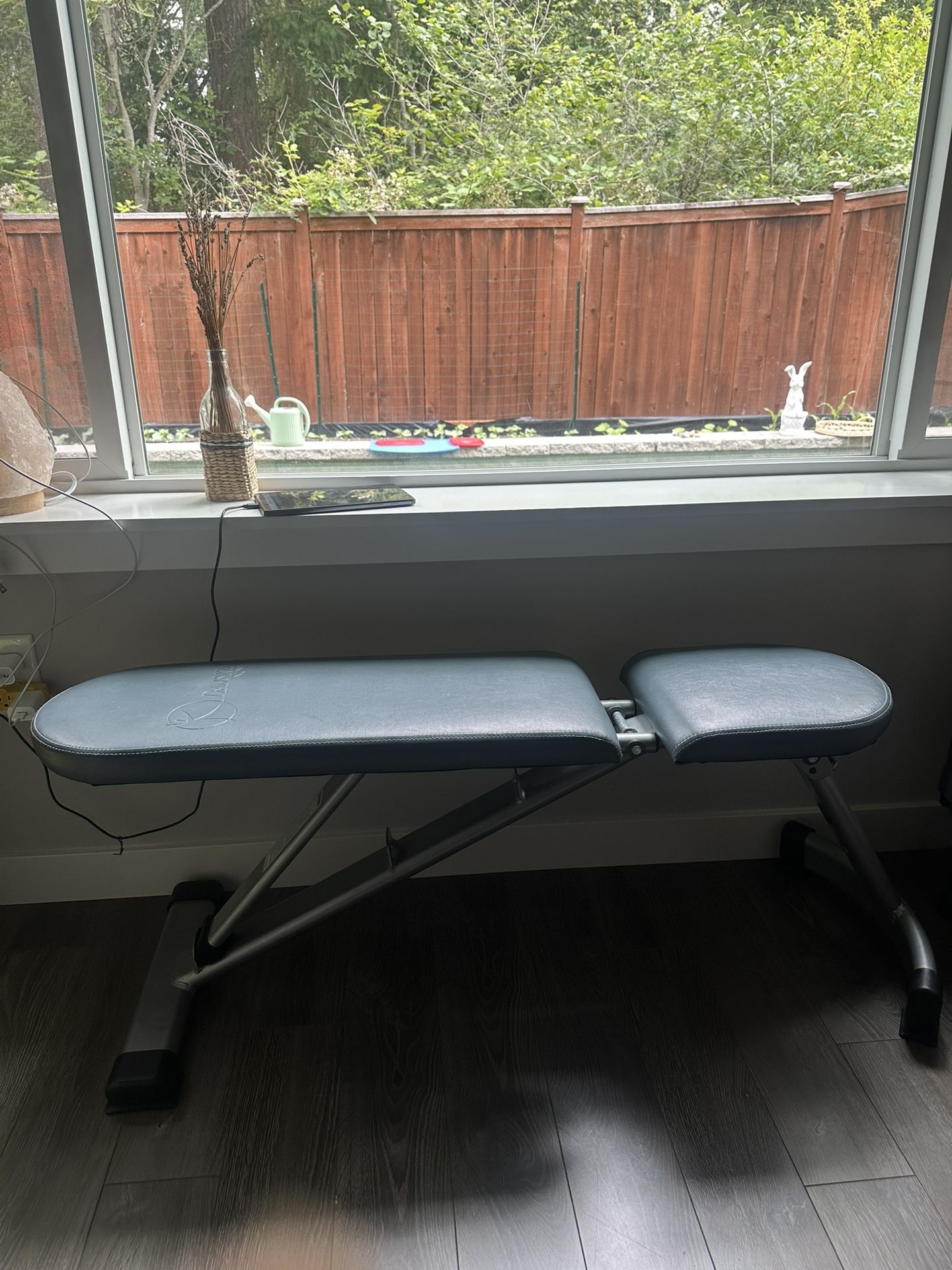 Danskin adjustable Space Saver workout Bench Incline/Decline/Flat Workout Bench, designed for versatile home fitness routines.