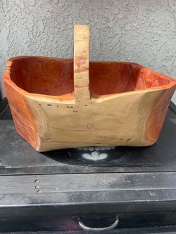 Real black walnut wood fruit basket